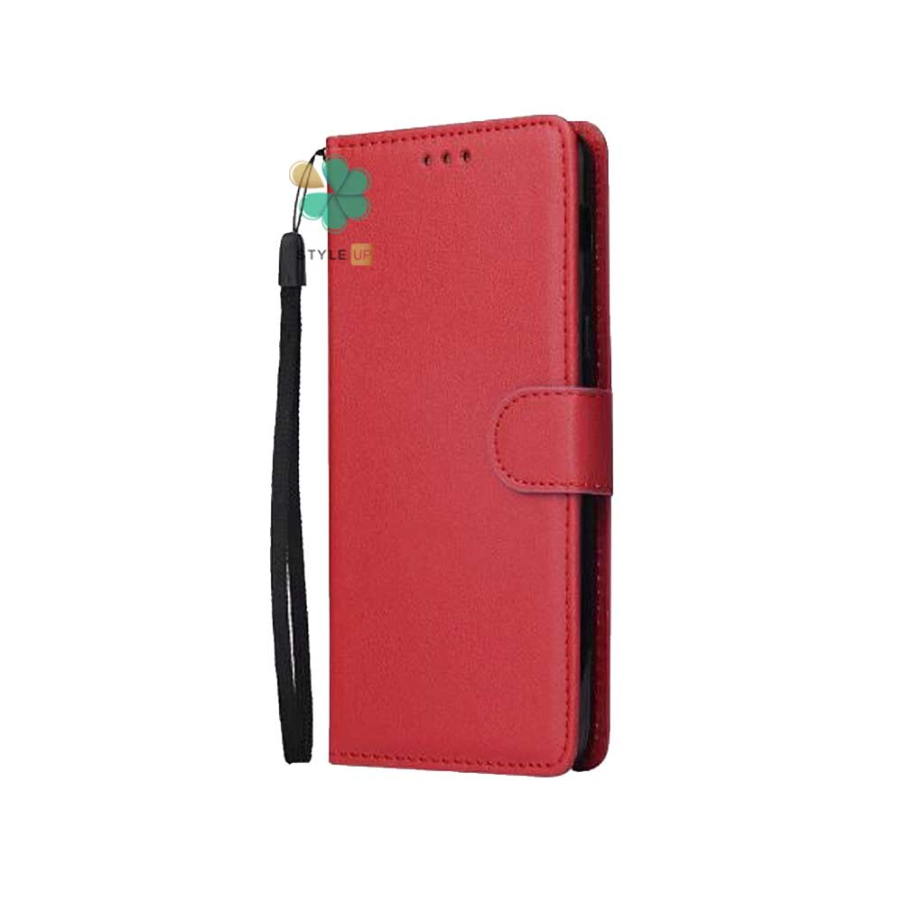 قیمت کیف کلاسوری چرمی مدل ایمپریال قفل دار مناسب شیائومی Redmi 13C رنگ قرمز ضد لک و گرد