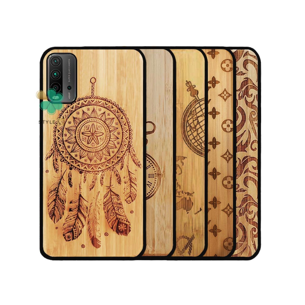 675075075-apises-wood-bamboo-case-xiaomi-redmi-note-9-4g (2) قیمت قاب گوشی طرح چوب Bomboo برای Redmi Note 9 4G با تنوع طرح