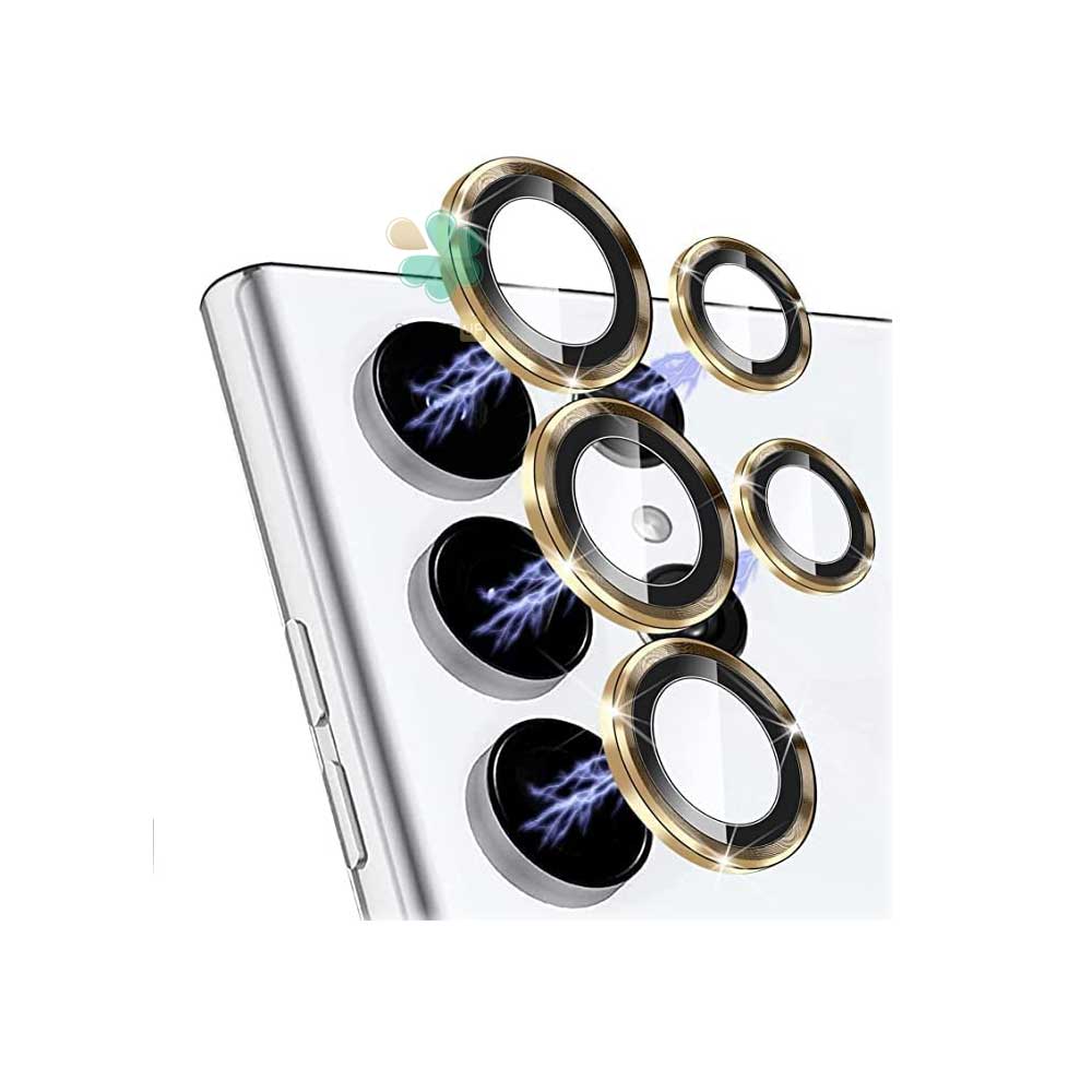 خرید محافظ دوربین گوشی دور فلزی مناسب سامسونگ Galaxy S24 Ultra با رنگ طلایی