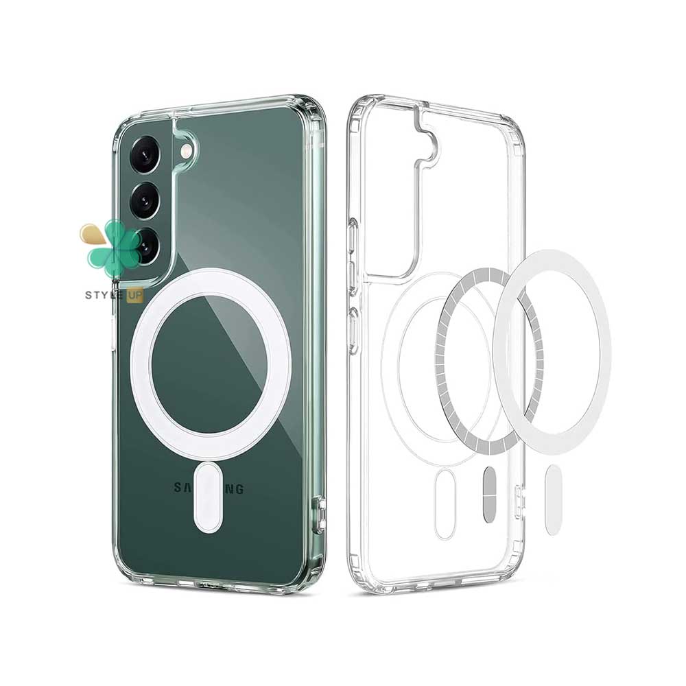 675101804-shockproof-magsafe-transparent-pc-cover-samsung-galaxy-s21-fe قیمت گارد گوشی شفاف مگ سیف دار برای سامسونگ S21 FE مقاوم و خوش دست