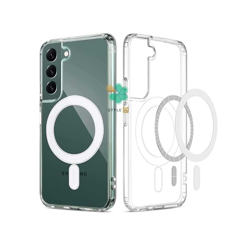 675101805-shockproof-magsafe-transparent-pc-cover-samsung-galaxy-s23-fe-1 خرید قاب محافظ شفاف مگ سیف دار برای سامسونگ S23 FE عدم تغییر رنگ