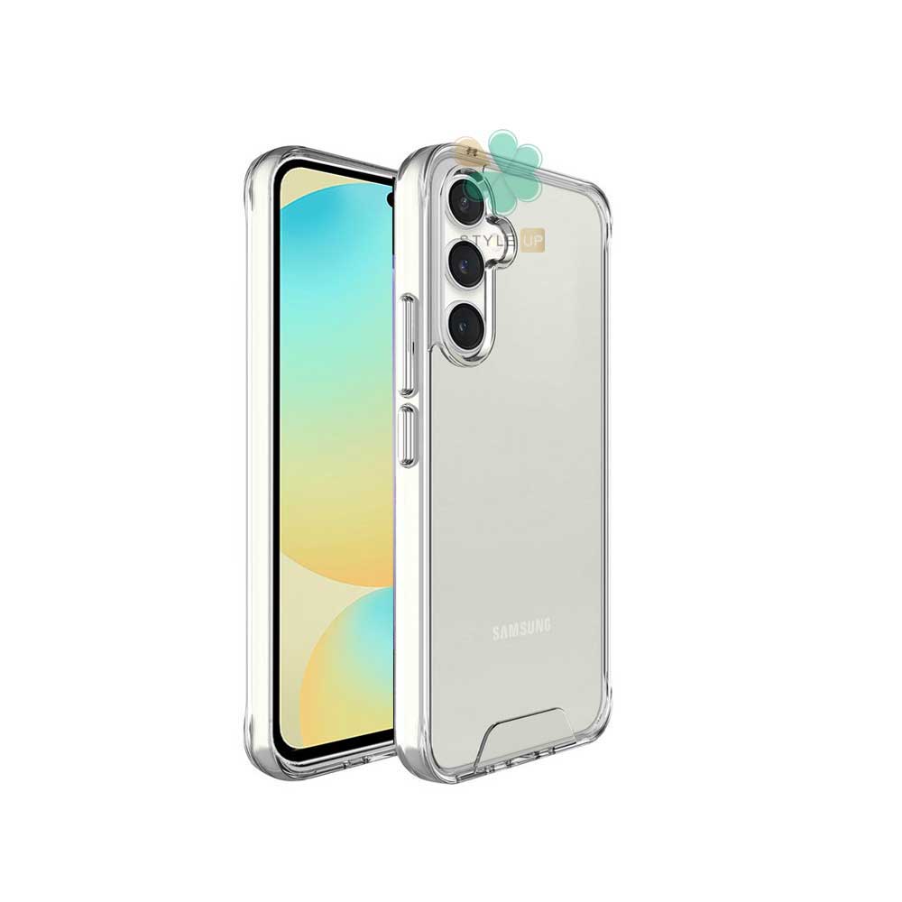675164990-luxury-clear-space-collection-case-with-drop-protection-edge-samsung-galaxy-s24-fe (6) قیمت قاب محافظ گوشی ژله ای Space مناسب سامسونگ گلکسی اس 24 اف ای با ایمنی بالا
